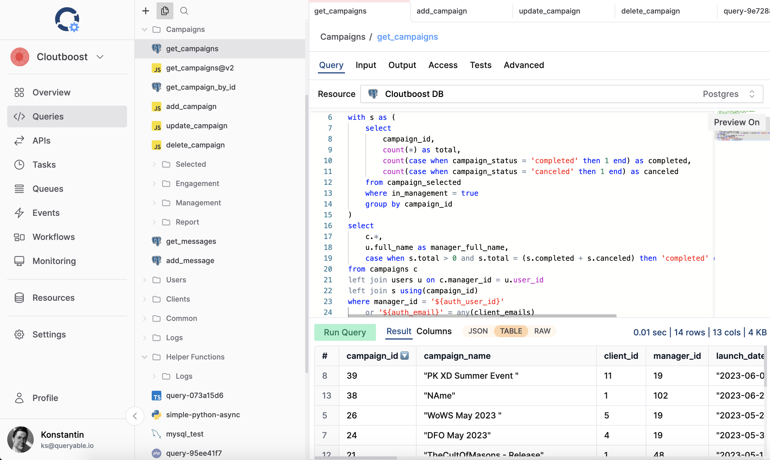 Queryable Backend Environment